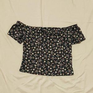 Cropped off the shoulder floral top